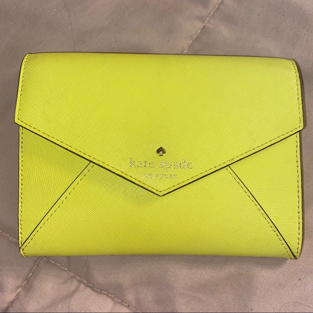 Used Neon Yellow Kate Spade Envelope Crossbody